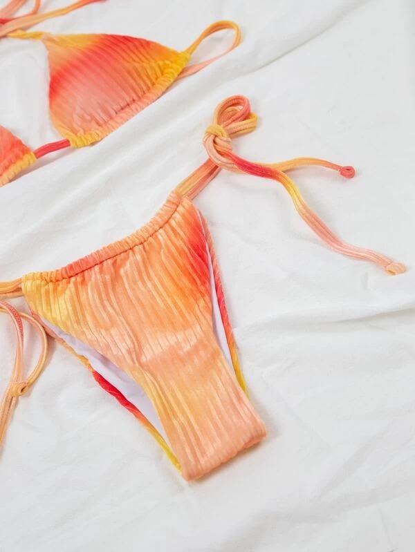 Upopby Velvet Halter String Bikini Swimsuit