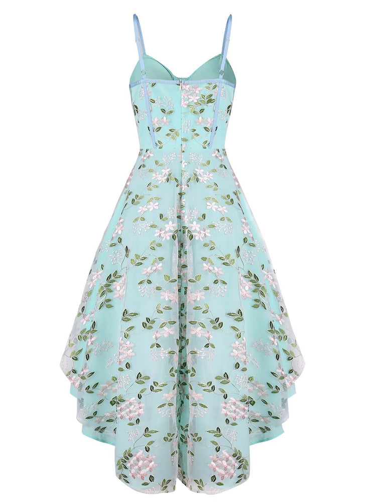 1950s Floral Embroidery Dress