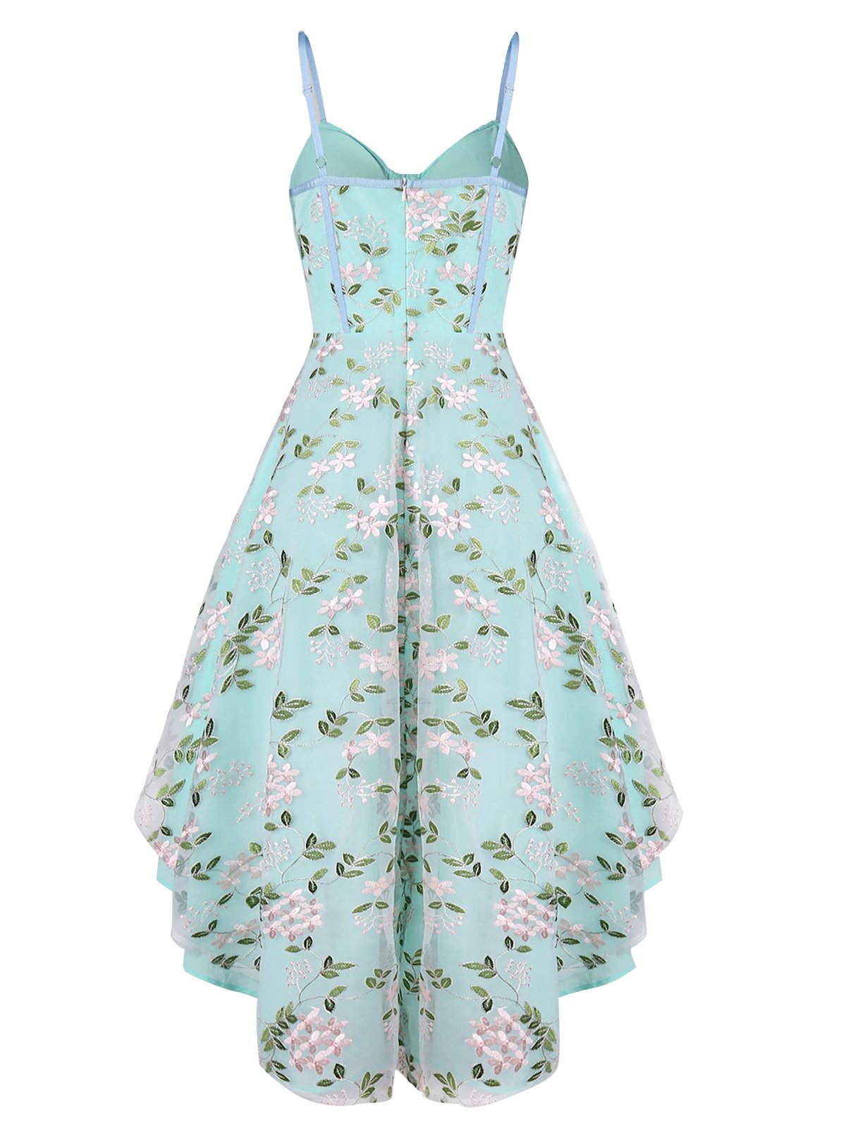 1950s Floral Embroidery Dress