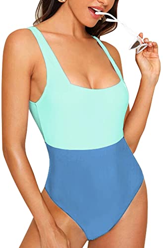 Upopby Women's Color Block Sports One-Piece Swimsuit show