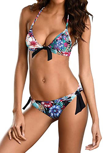 Upopby Triangle Sling Bikini Set Push Up Two-piece Swimsuit