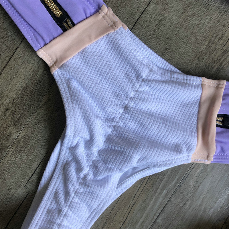 Upopby Sexy Bandeau Zipper Swimsuit bottom back details