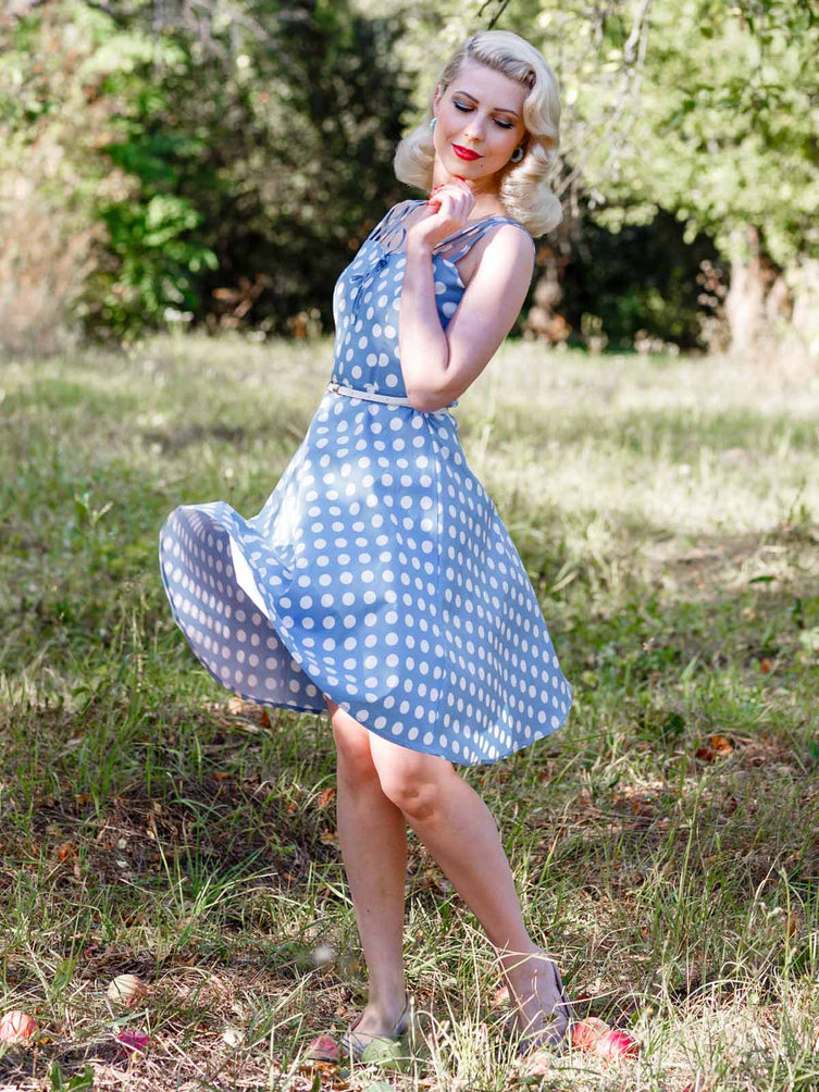 1950s Spaghetti Strap Polka Dot Dress