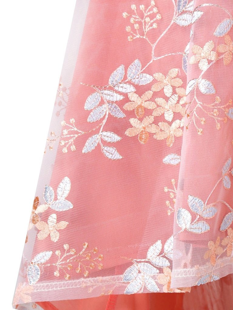 1950s Floral Embroidery Dress