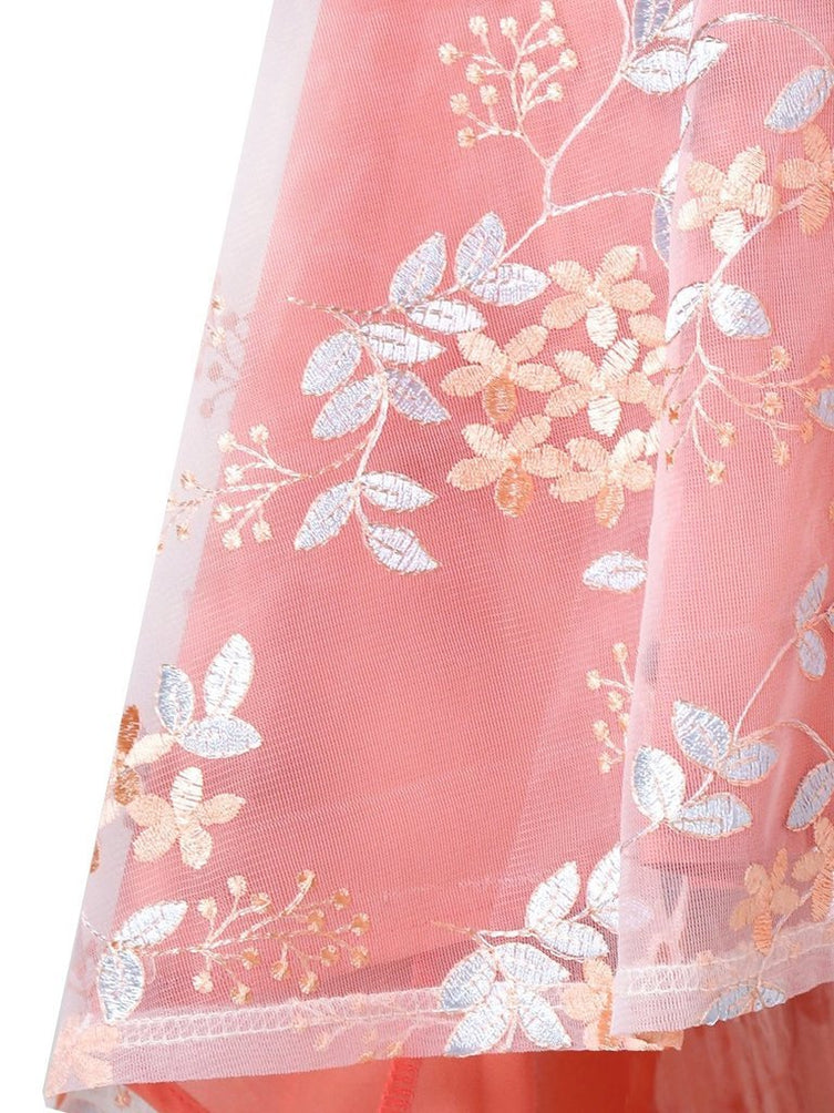 1950s Floral Embroidery Dress