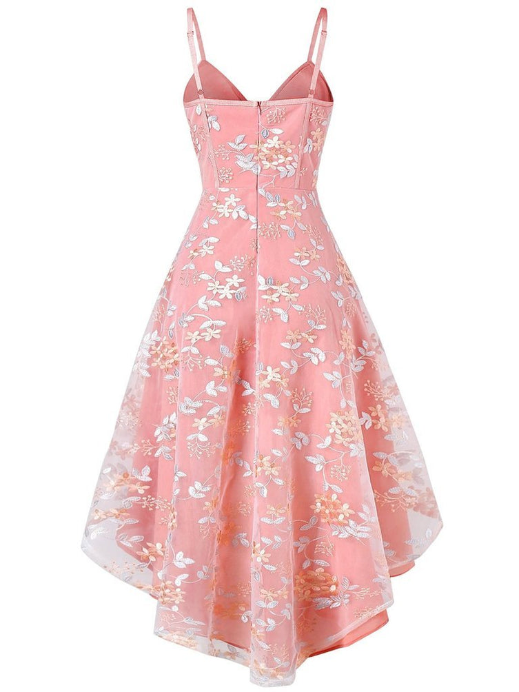 1950s Floral Embroidery Dress