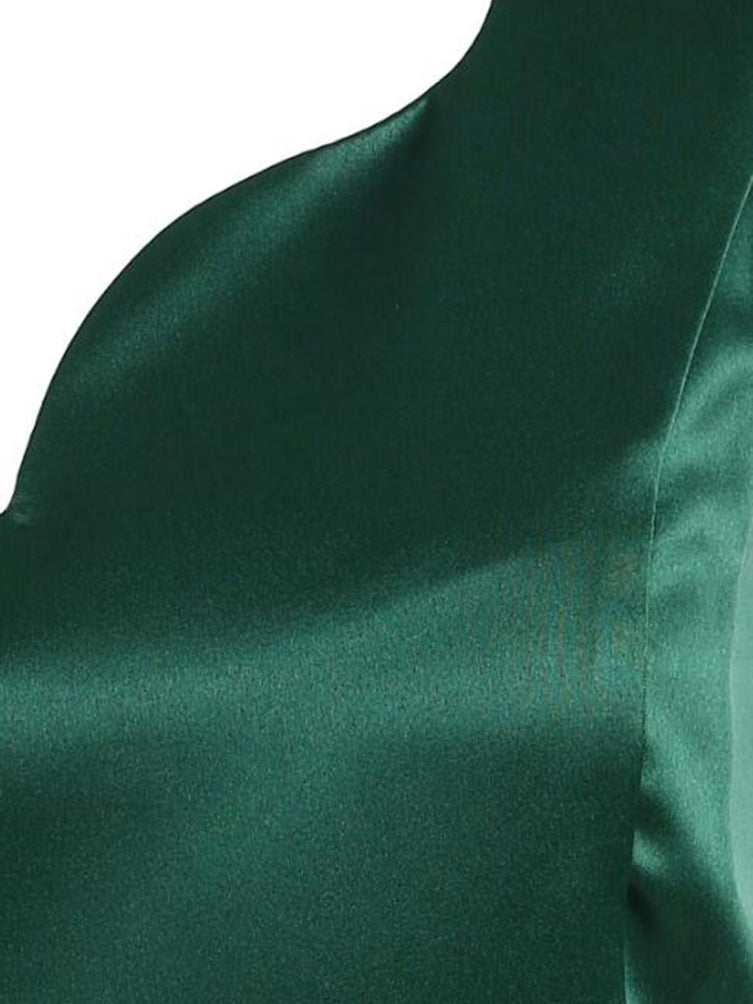Dark Green 1950s Hi-Lo Swing Dress