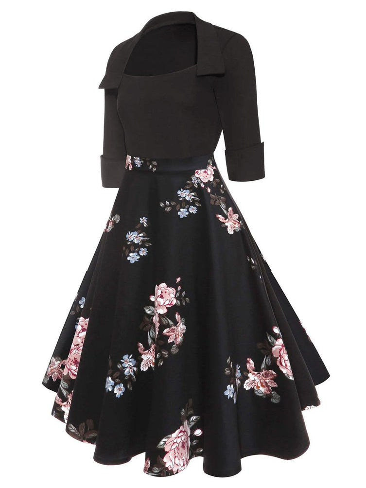 1950s Floral Patchwork Dress